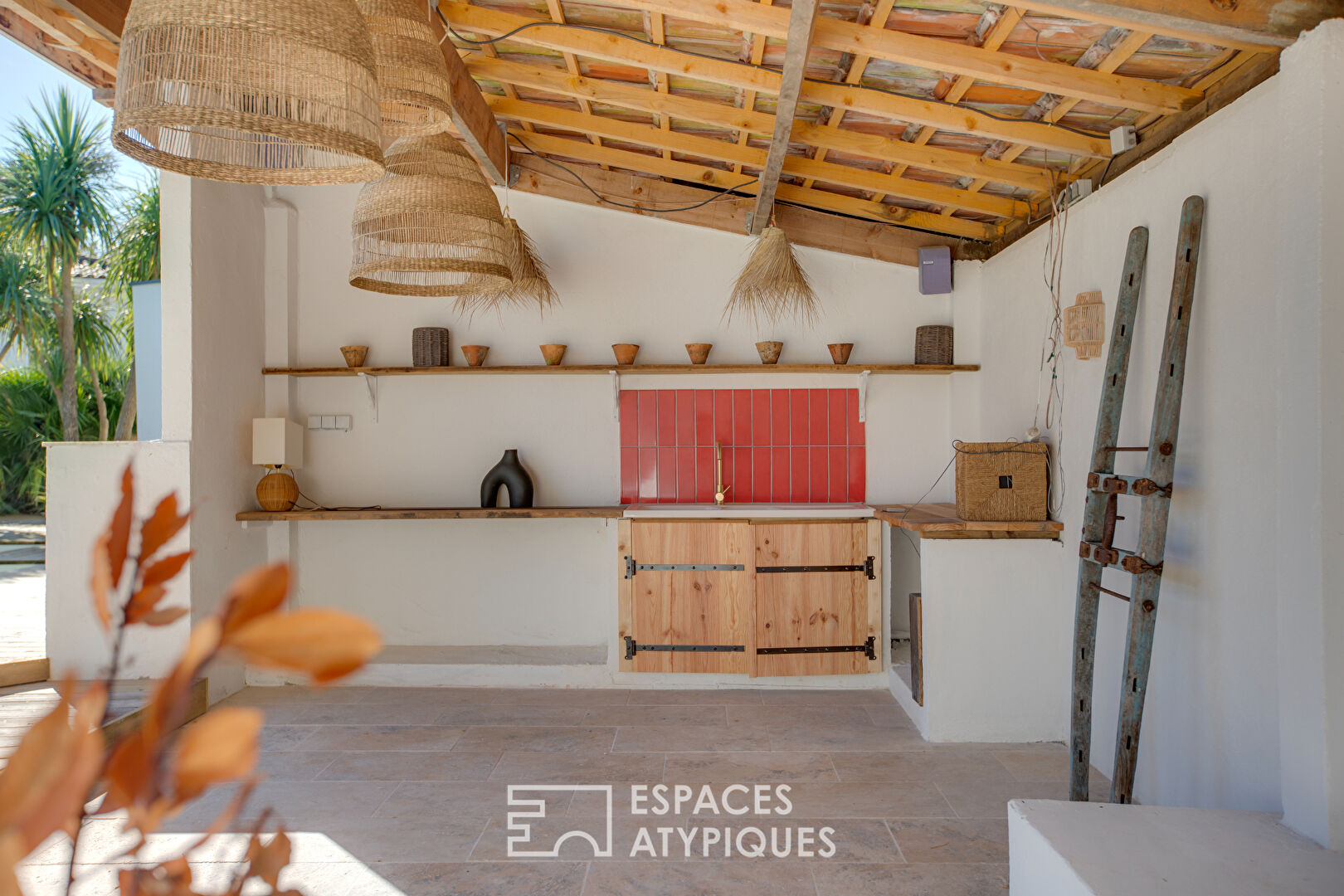 Balearic inspired villa with swimming pool and exotic garden