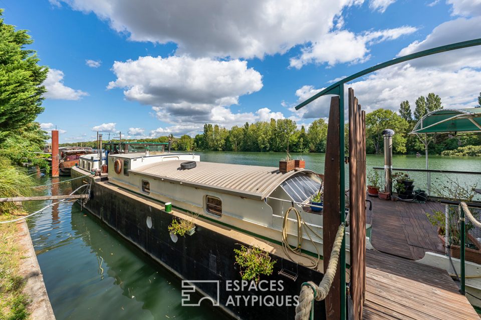 Péniche de 170m2 Freycinet à 15 min de Paris