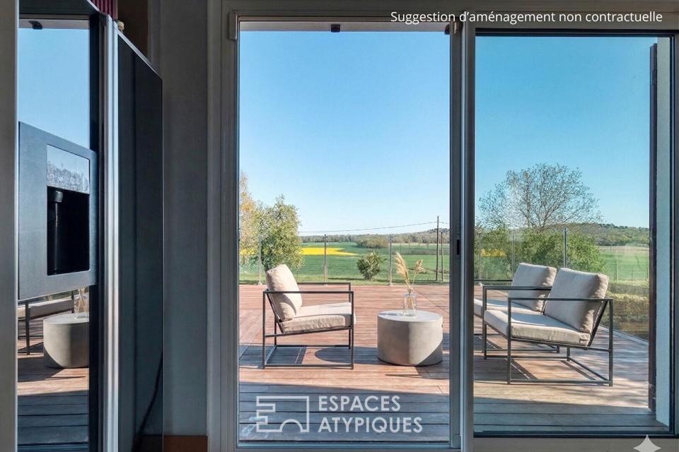 Maison familiale au coeur de la nature avec terrain paysager