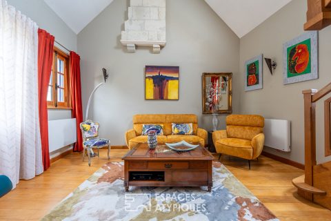 Set of character houses with landscaped garden and swimming pool