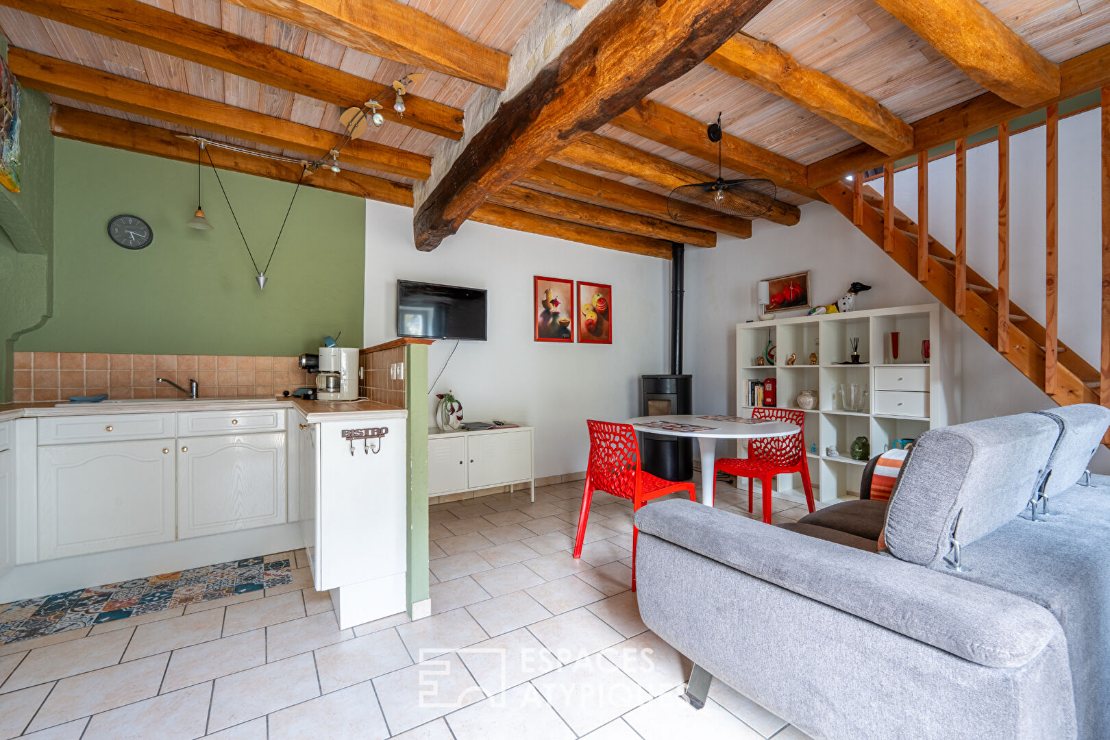 Set of character houses with landscaped garden and swimming pool
