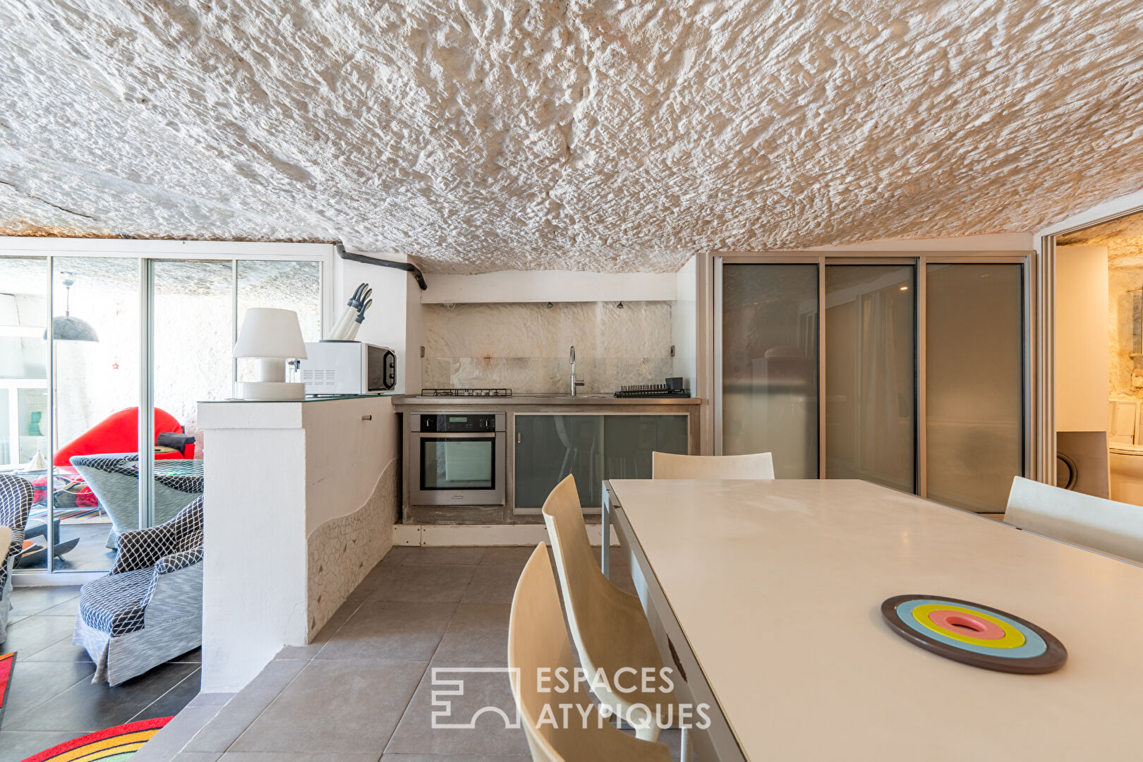 Troglodyte house with terrace and view of the Loire