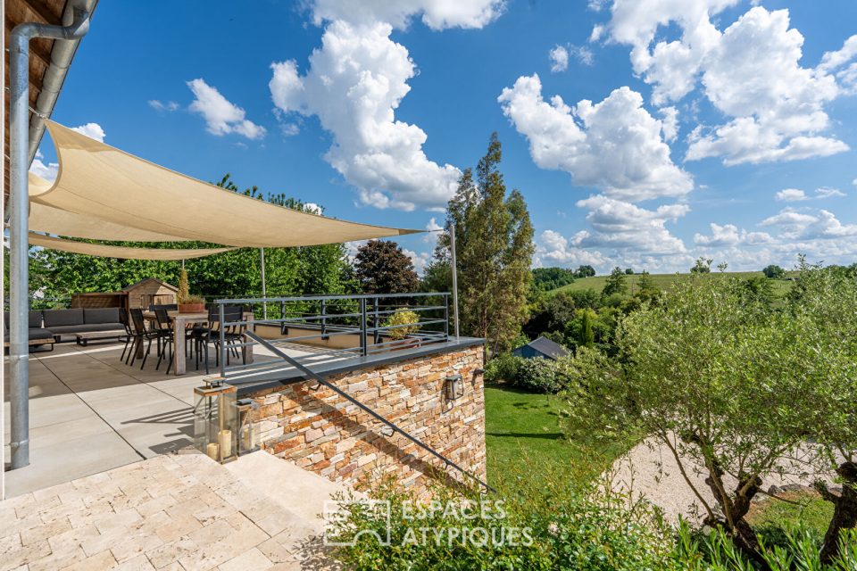 Maison d'architecte avec vue panoramique sur le vignoble