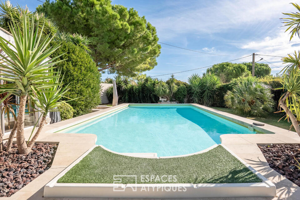 Villa de plain-pied, élégance confidentielle à Narbonne.