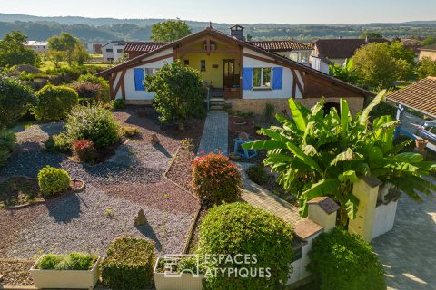 Etonnante « ferme landaise » et son jardin luxuriant