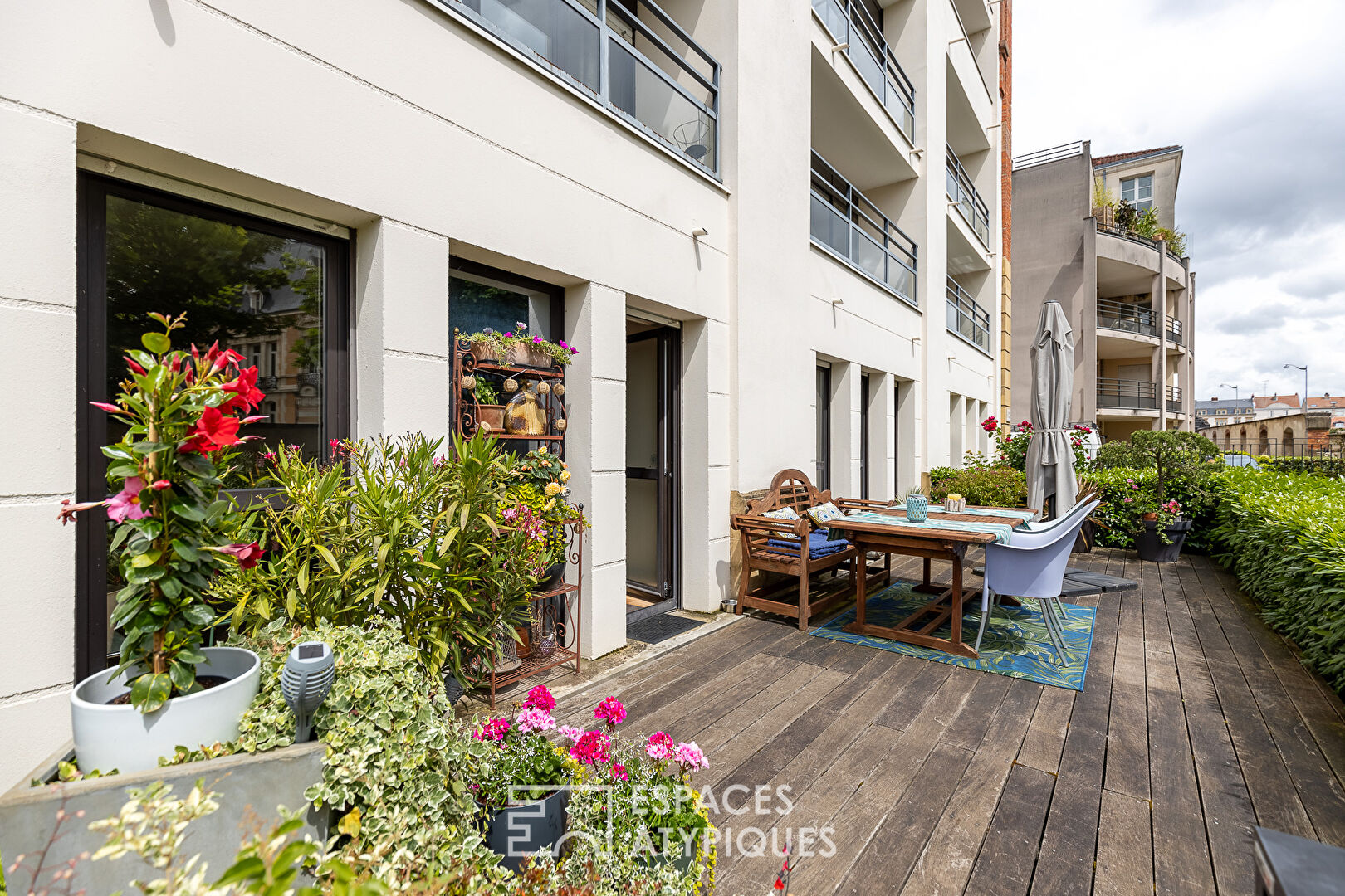 Garden-level apartment in a former brewery