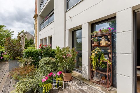 Garden-level apartment in a former brewery