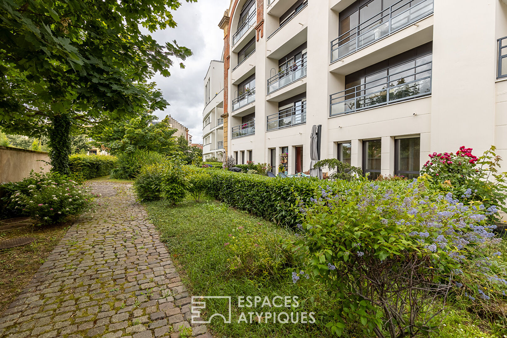 Garden-level apartment in a former brewery