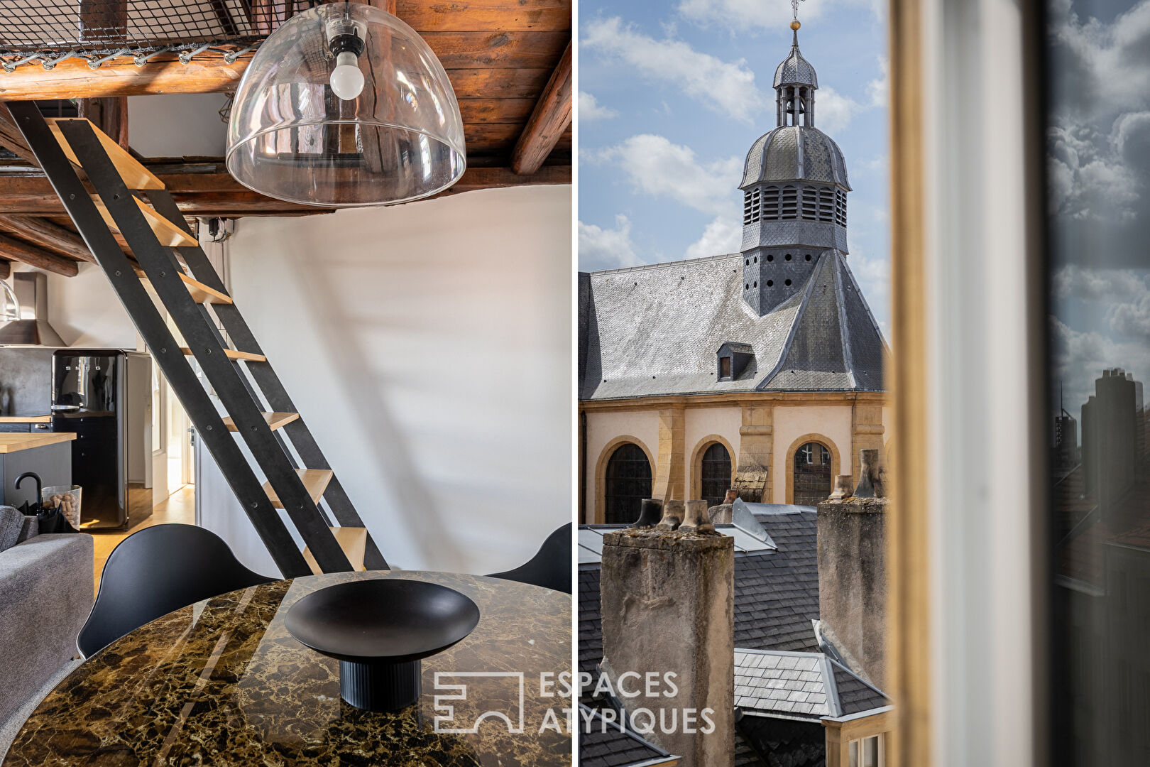 Duplex en dernier étage en coeur de ville