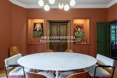 Maison de maître à la rénovation soignée et son écrin verdoyant