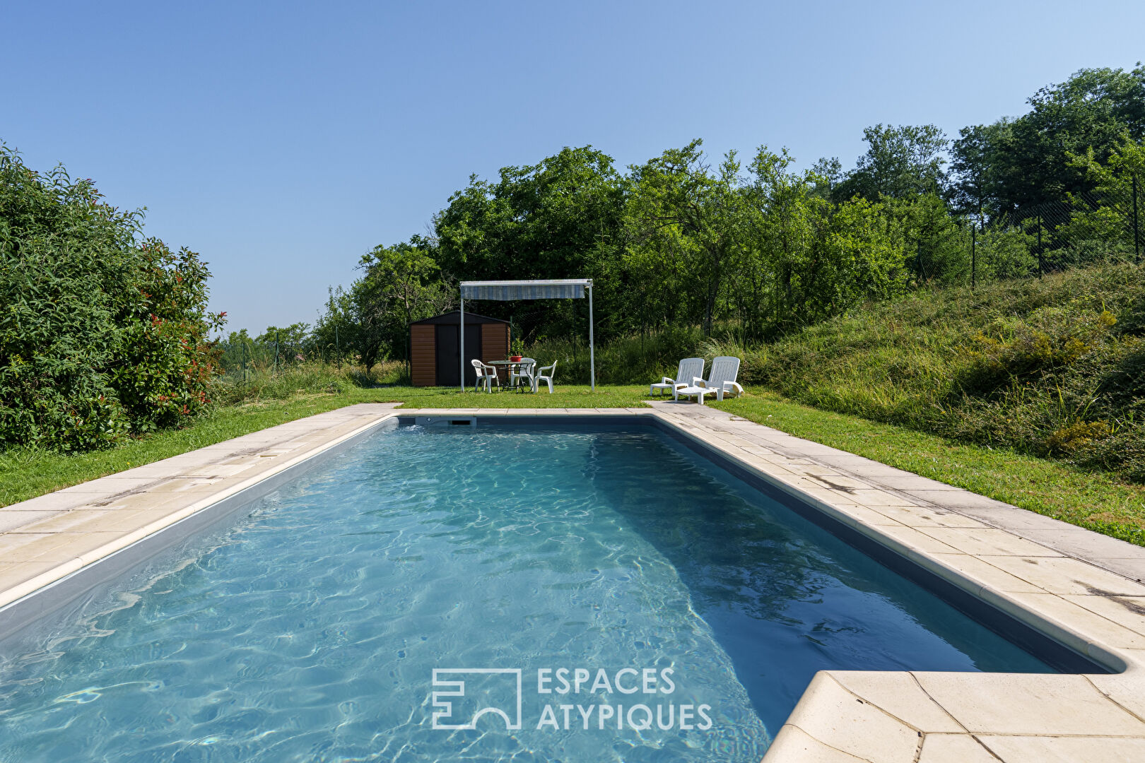 Elegant neo-Moorish residence with wooded park and swimming pool