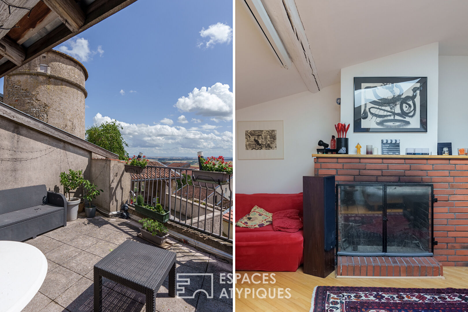Village house with terrace and panoramic views