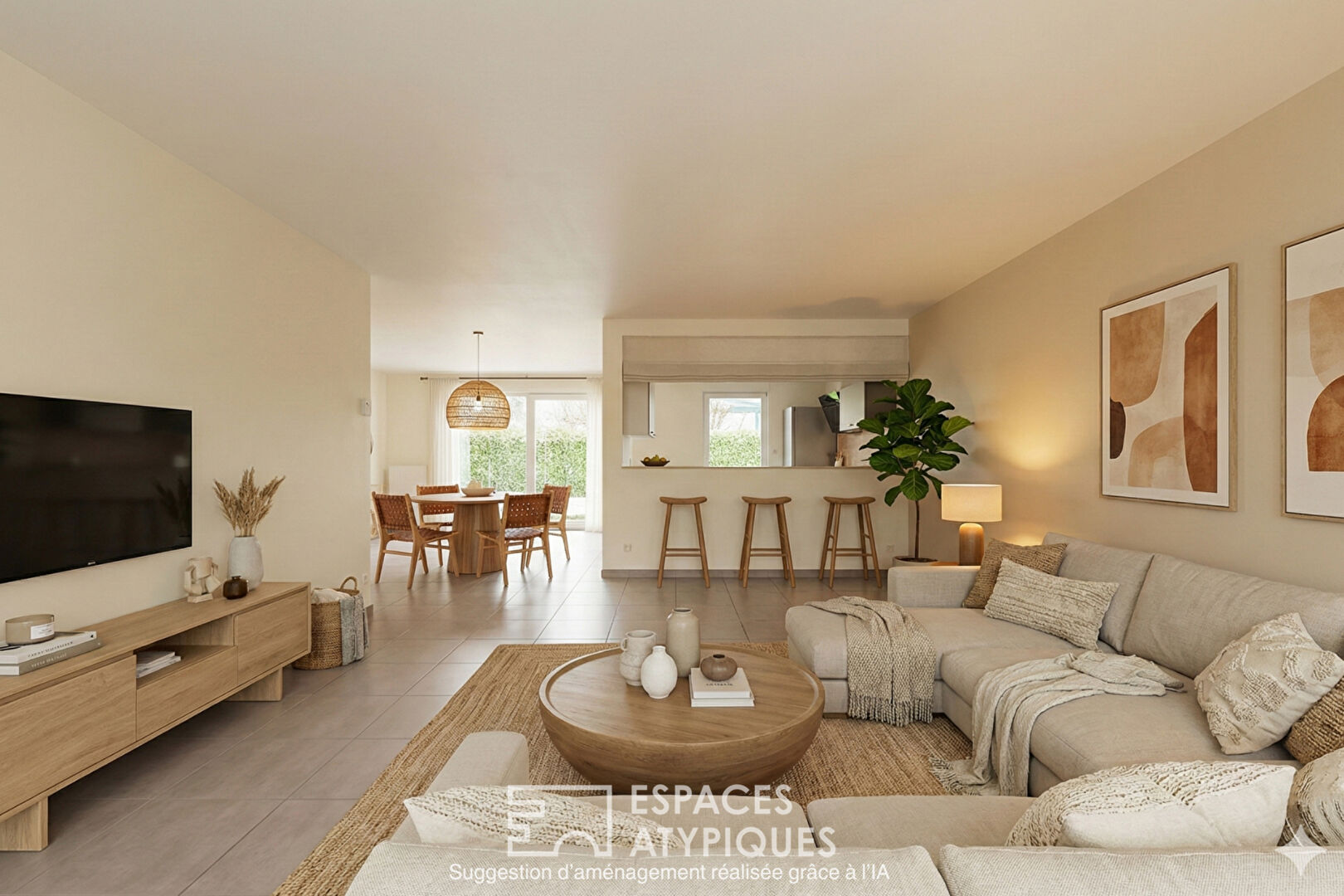 Villa contemporaine de plain-pied et son jardin