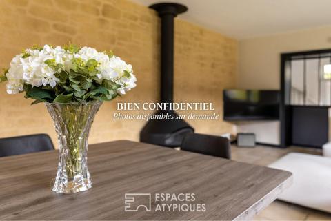 Maison seventies rénovée avec piscine et jardin