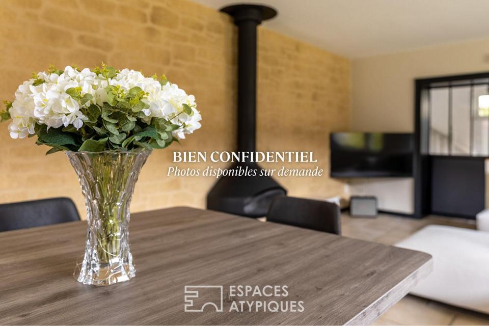 Maison seventies rénovée avec piscine et jardin