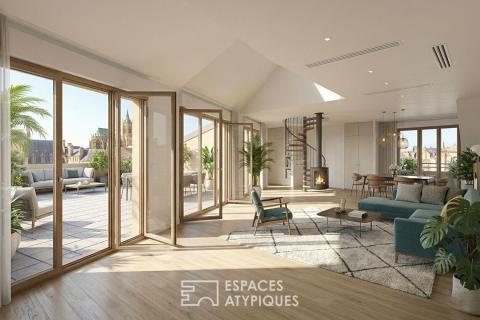 Duplex suspendu et sa terrasse monumentale en hyper-centre