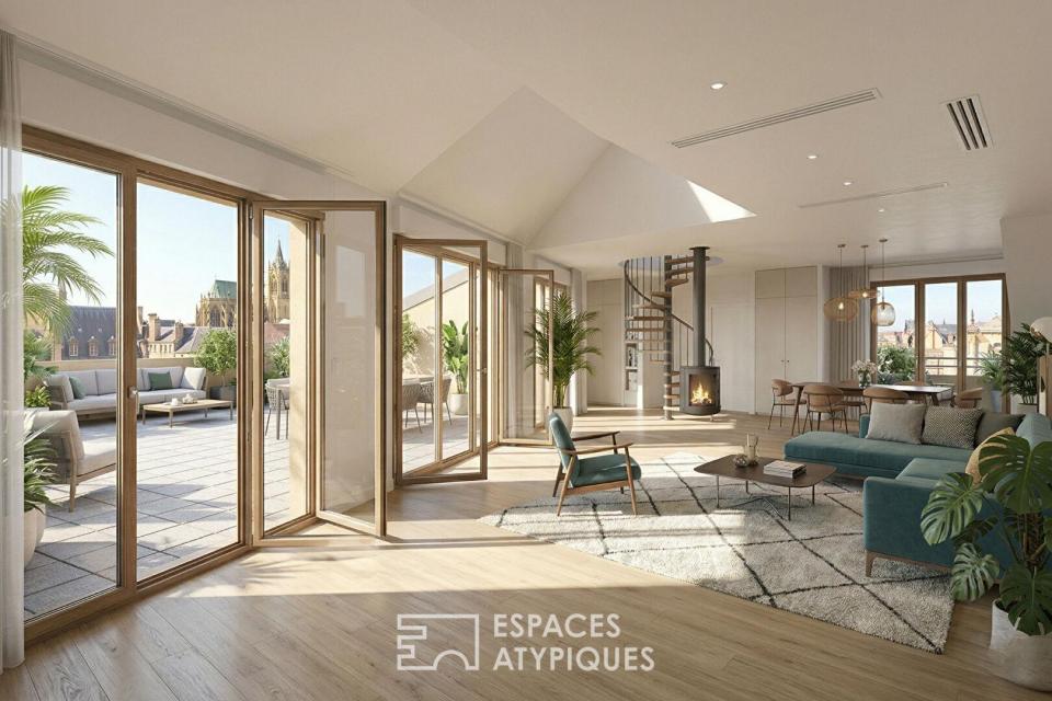 Duplex suspendu et sa terrasse monumentale en hyper-centre