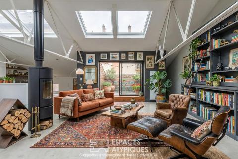 Loft dans un ancien atelier d’architecte et sa terrasse en coeur de ville