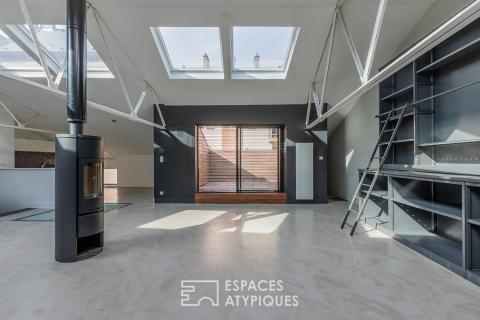 Loft dans un ancien atelier d&rsquo;architecte et sa terrasse en coeur de ville