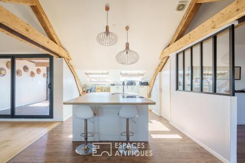 Loft sous les toits et sa terrasse privative quartier Saint-Pierre