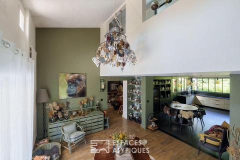 Ancien atelier réhabilité en demeure contemporaine avec piscine et volumes d&rsquo;exception aux portes de Nancy