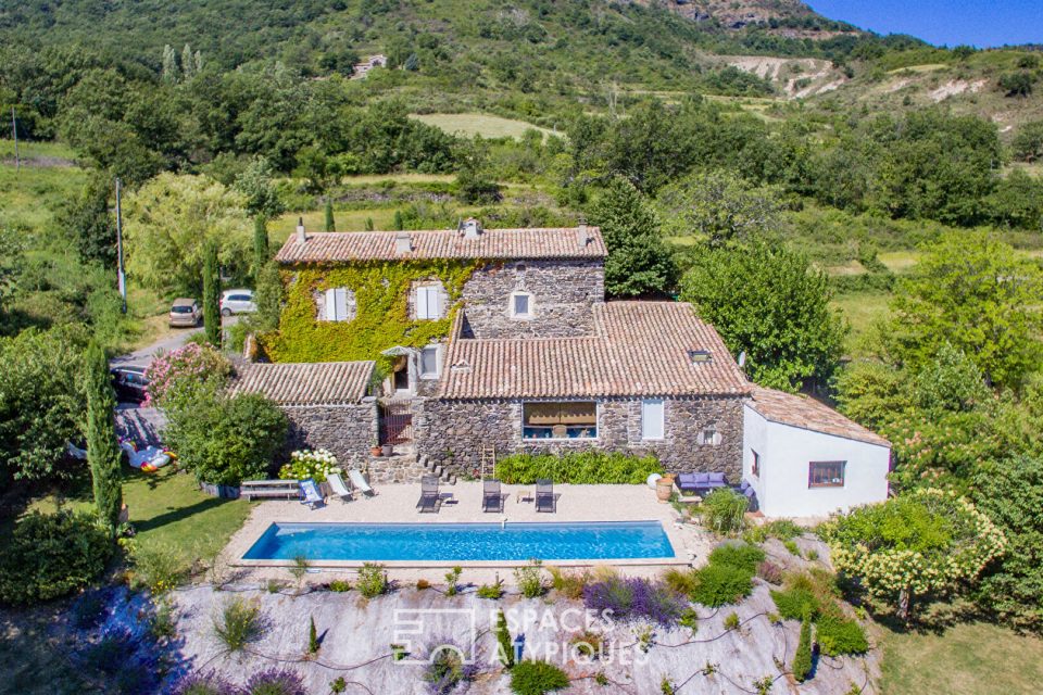 07210 SAINT BAUZILE - Propriété de charme avec vue et piscine - Réf. 159DA