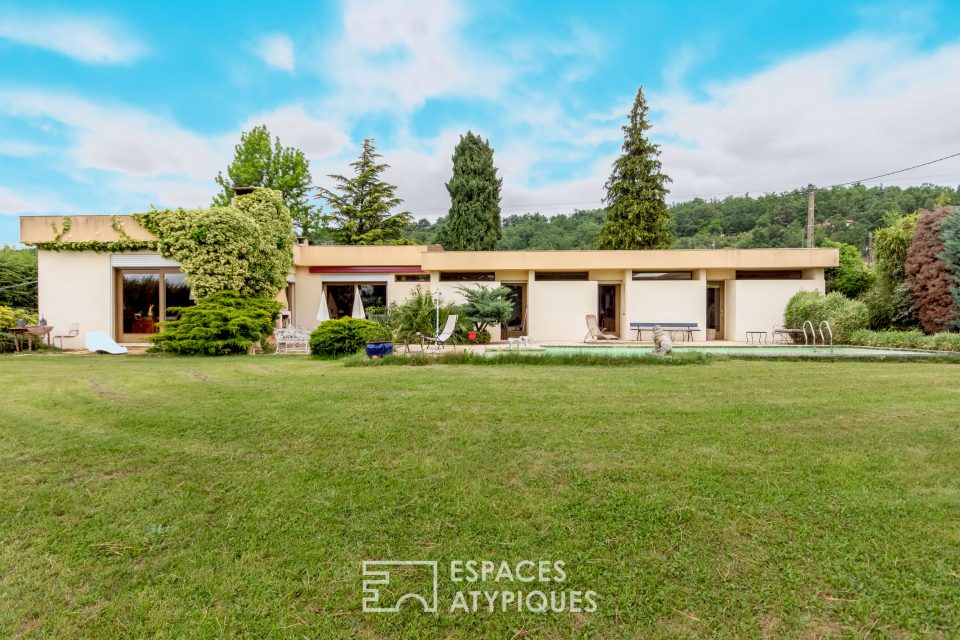 26600 MERCUROL VEAUNES - MAISON D'ARCHITECTE DE PLAIN PIED AVEC PISCINE - Réf. 344DA