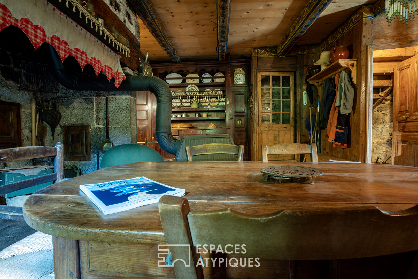 Typical old farmhouse in the Ardèche mountains at the foot of Mont Gerbier