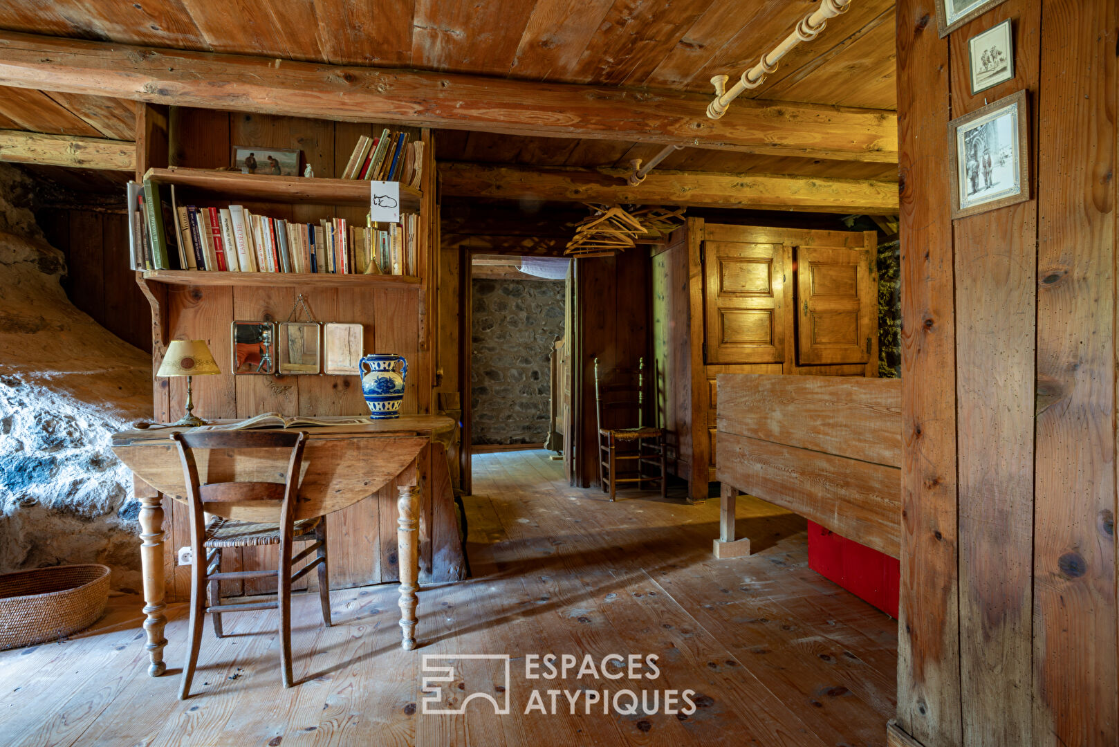 Typical old farmhouse in the Ardèche mountains at the foot of Mont Gerbier