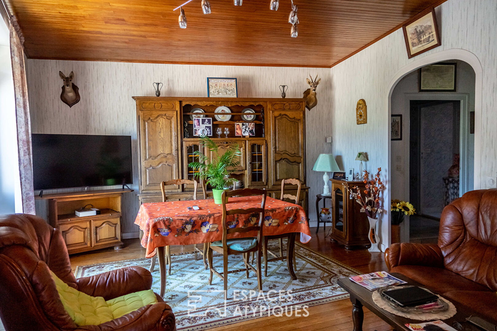 House built on a rock at the foot of the Vercors mountains