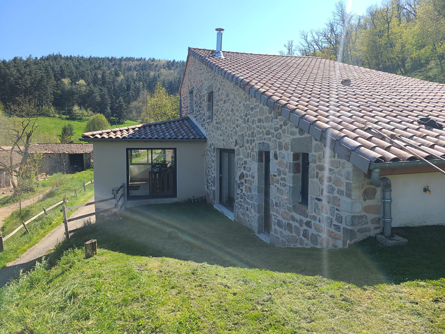 Superb Stone Property with Barn on a 5-Hectare Estate in Ardèche