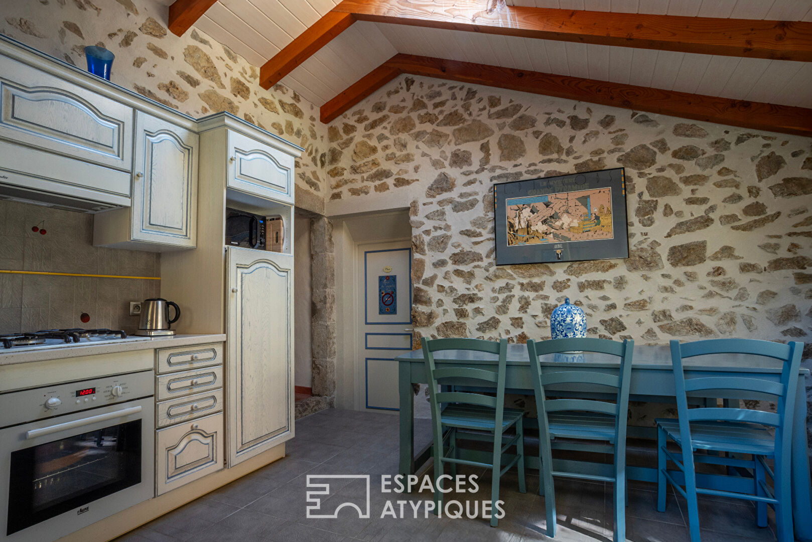 Stone house with view, fruit orchard and gîte in Antraigues-sur-Volane