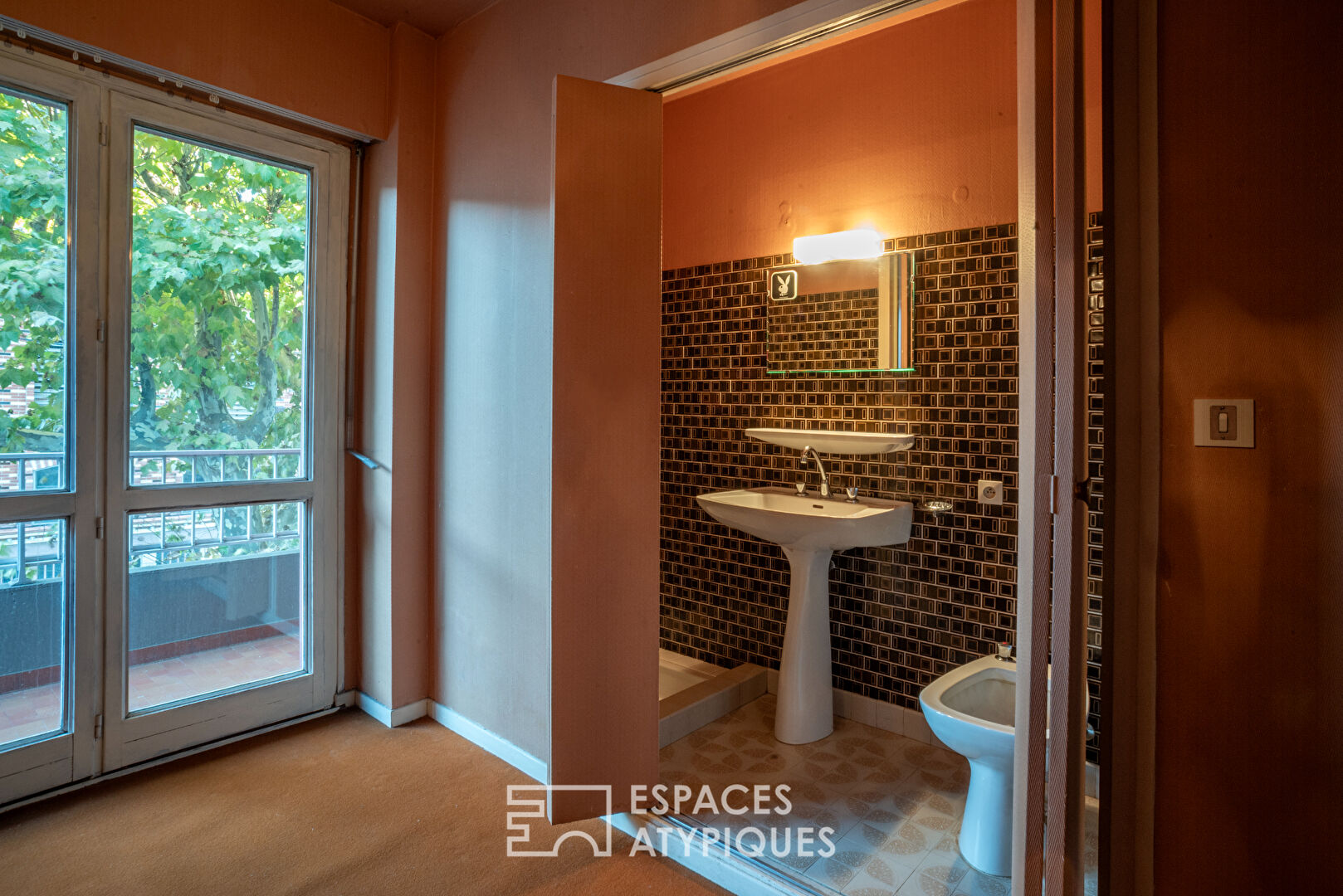 Grand appartement traversant avec belle terrasse , vue dominante et garage , centre ville