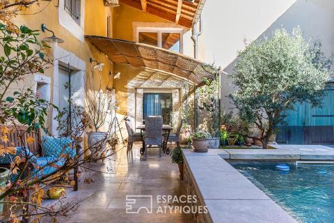 Maison de charme rénovée avec piscine chauffée, terrasse et espaces modulables en Ardèche méridionale