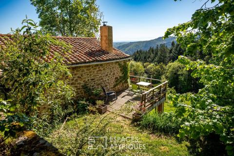 En Ardèche Verte, l&rsquo;environnement rare d&rsquo;un ancien corps de ferme.