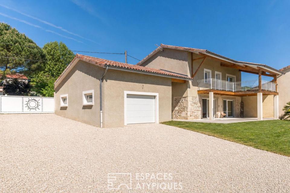 Maison issue d'une grange rénovée avec jardin piscinable