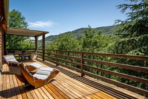 Maison en ossature bois avec vue sur la nature