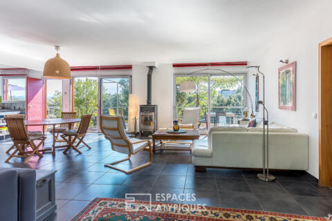 Architect-designed wood-frame house with a view of Mont Ventoux in Grignan