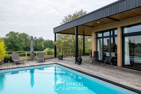 Contemporary villa with resort accents