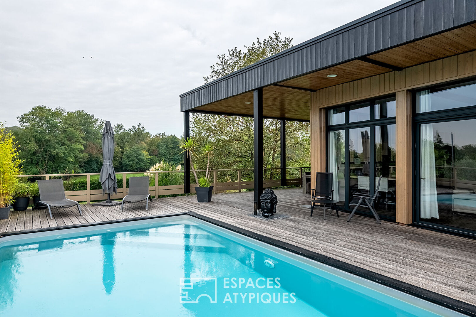 Contemporary villa with resort accents
