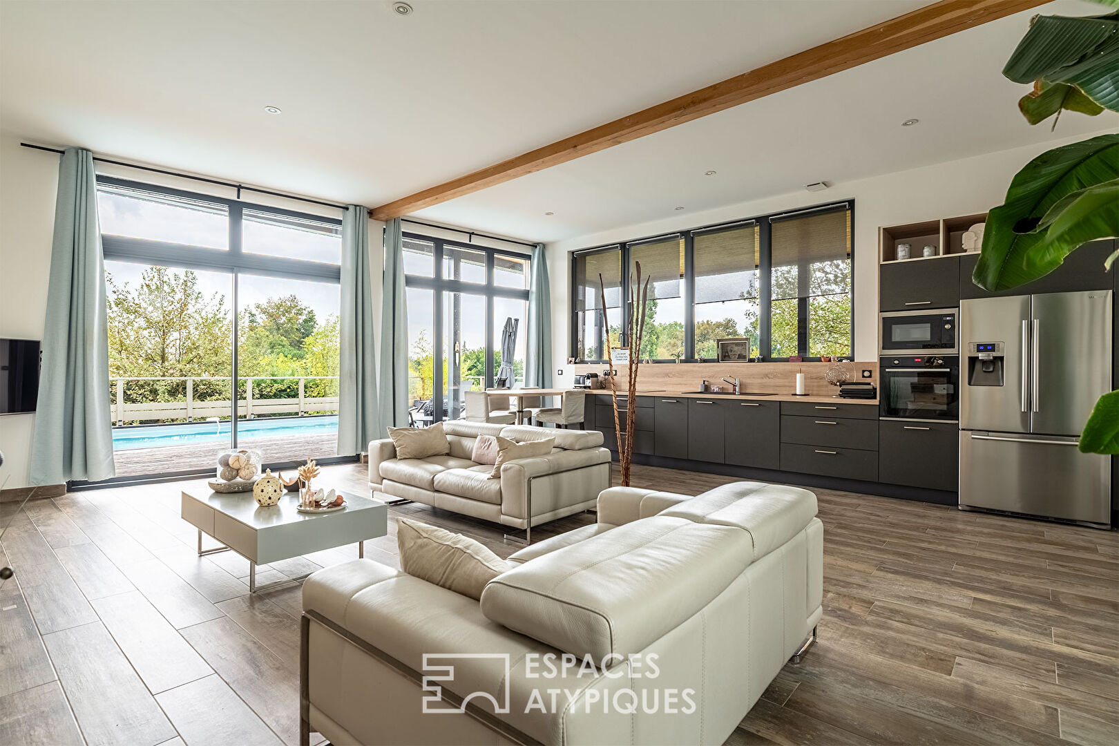 Contemporary villa with resort accents