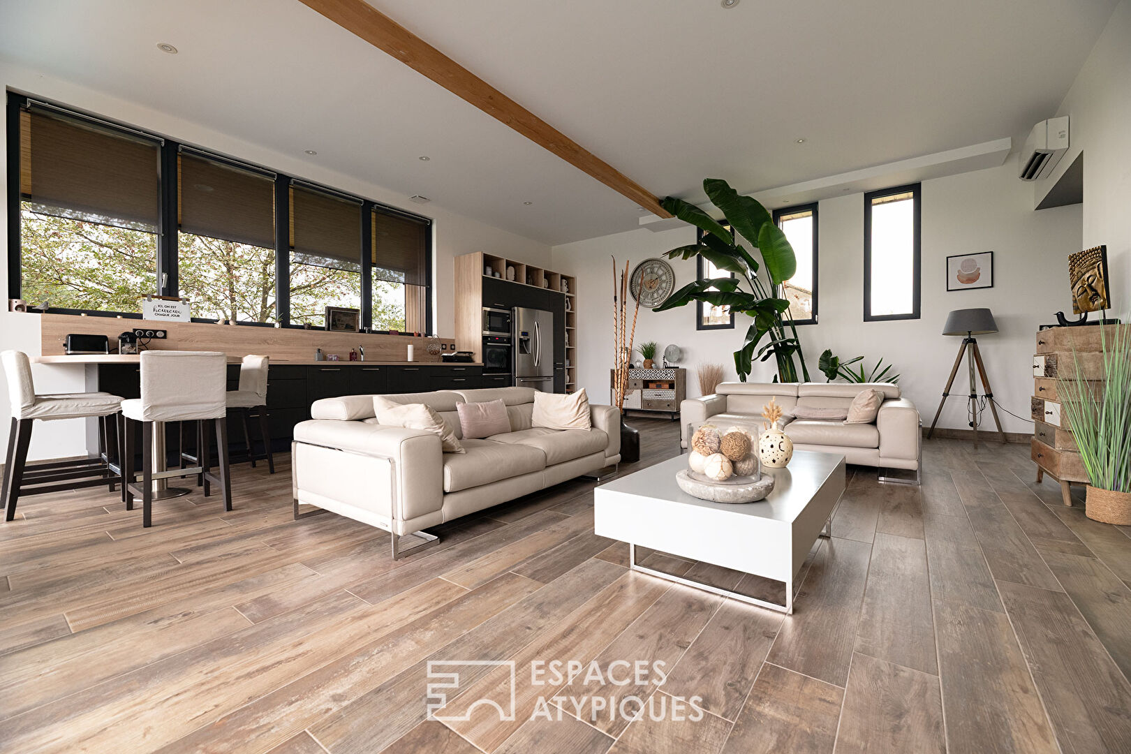 Contemporary villa with resort accents