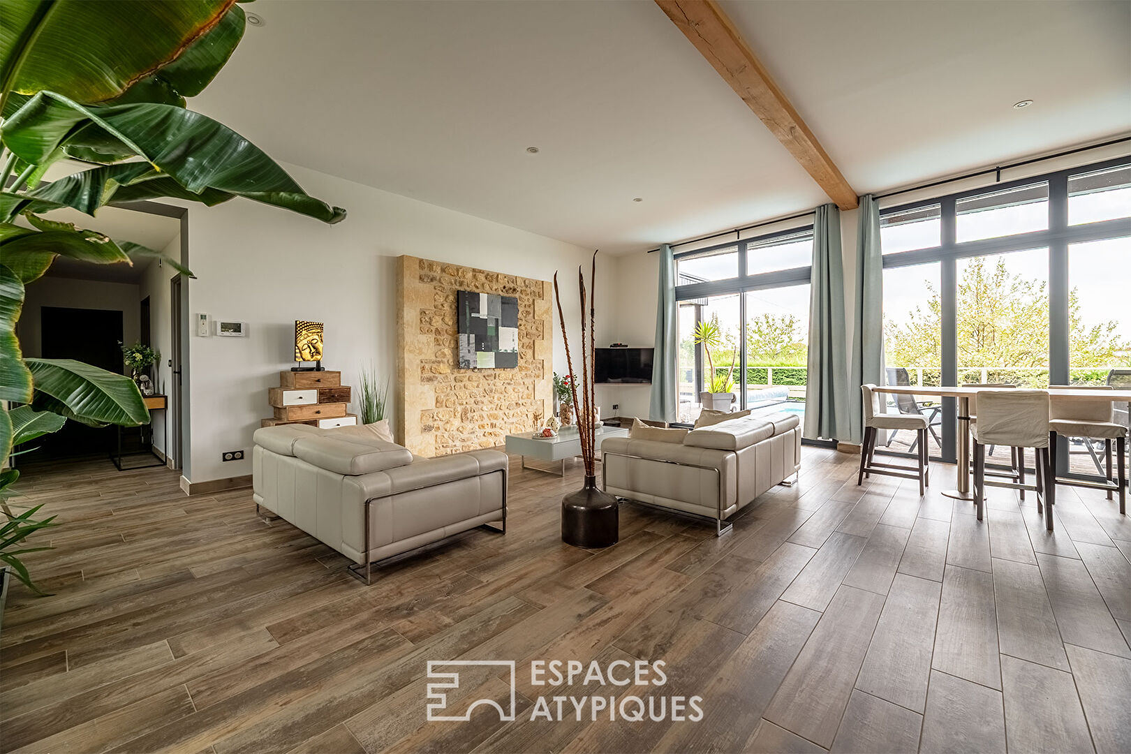 Contemporary villa with resort accents