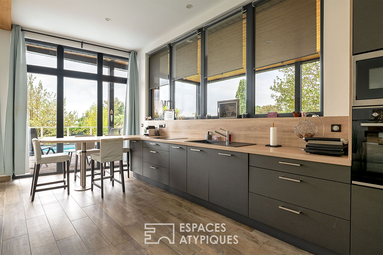 Contemporary villa with resort accents