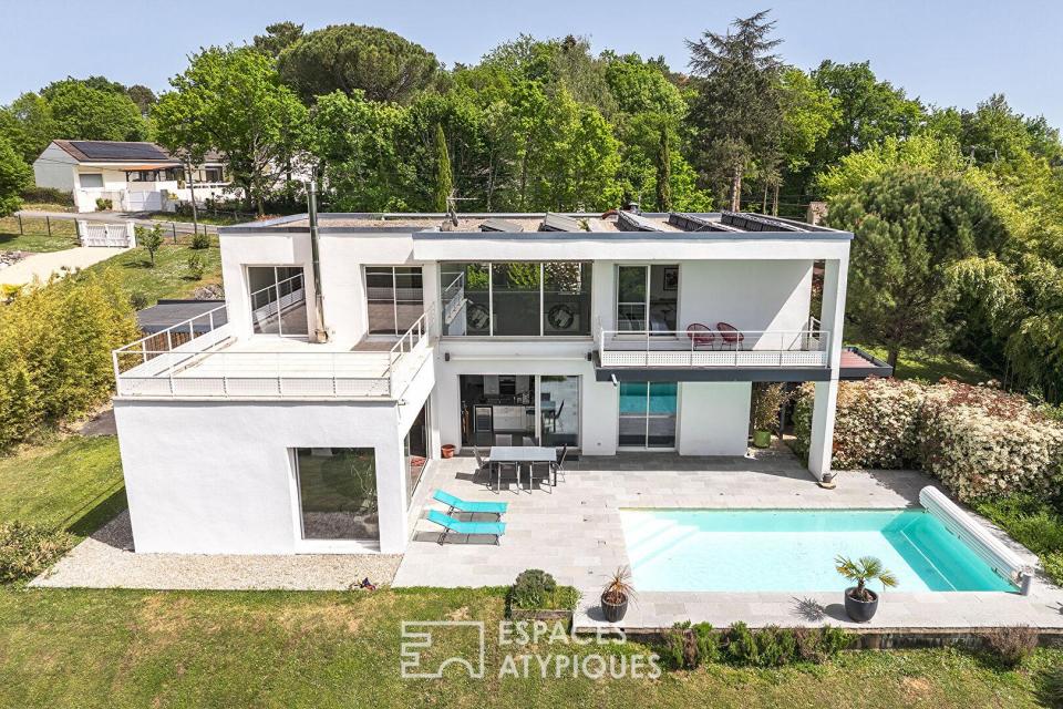 Vue, lumière, horizon : villa contemporaine d'exception aux portes de Périgueux