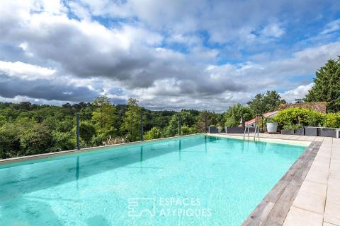 Maison d&rsquo;architecte atypique avec piscine, esprit loft et studio indépendant à vendre proche de Bergerac