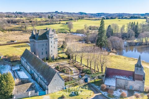 14th century fortified castle at the gates of Aubusson
