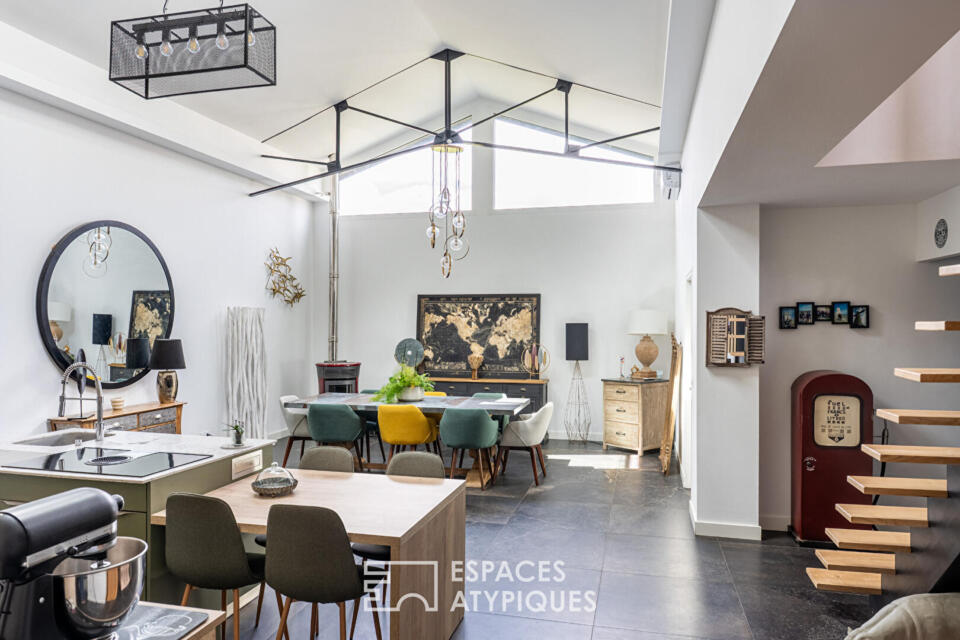Loft urbain avec terrasse et garage