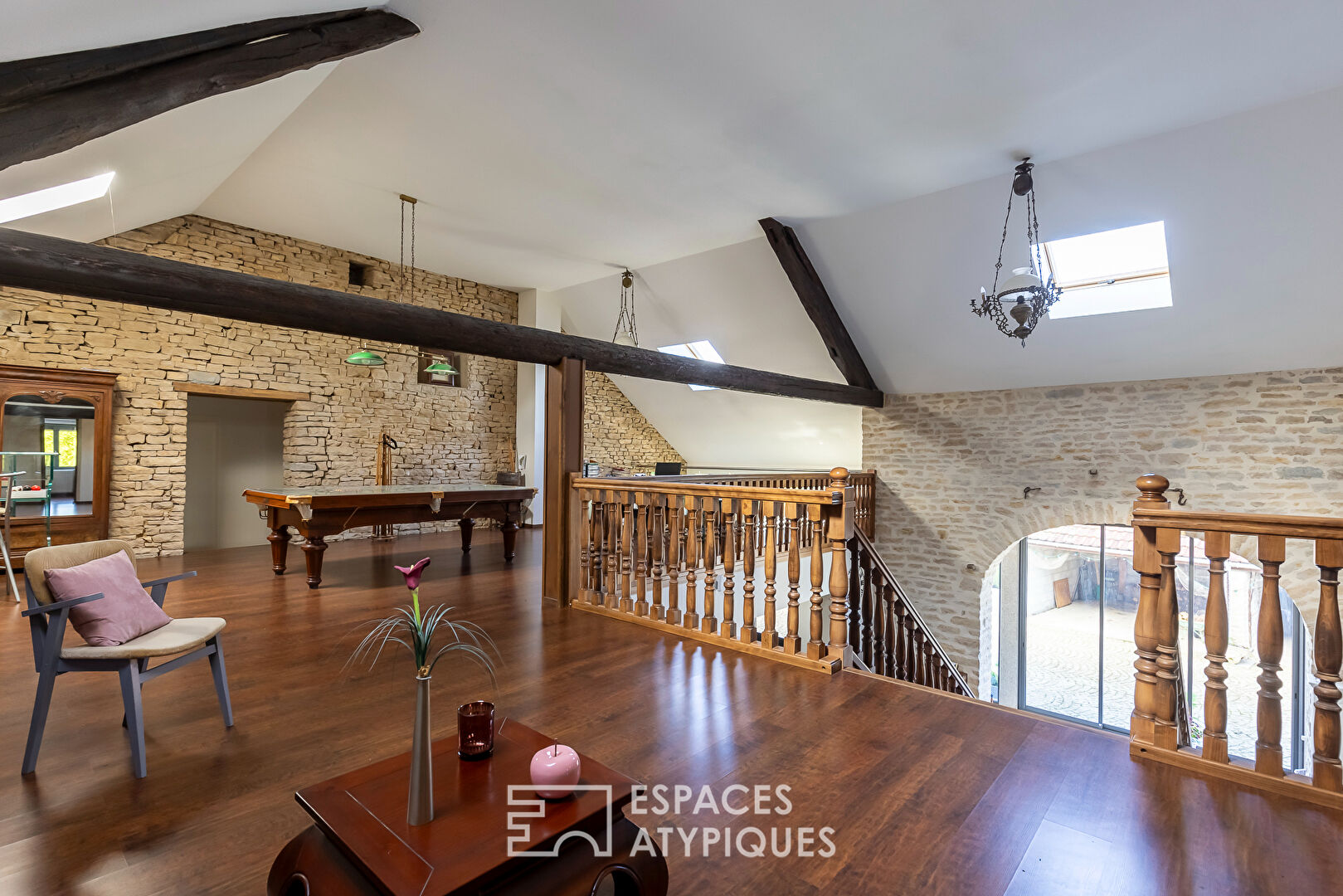 Old renovated stone farmhouse with indoor swimming pool