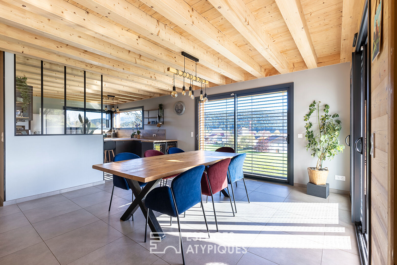 The contemporary chalet close to Switzerland with its unobstructed view and indoor swimming pool